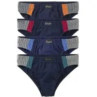 Le jogger Slip , Herren, Gr. 5, 4 Stk., blau (marine), Jersey, Obermaterial: 95% Baumwolle, 5% Elasthan, unifarben, körpernah, Unterhosen Slip, optimale Passform durch Baumwoll-Stretch, Topseller