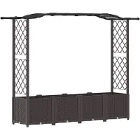 vidaXL Hochbeet mit Rankgitter und Dach Braun 204 x 40 x 138 cm PP
