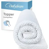 Nivion Dailydream - Memory Foam - Kühlender Topper mit Visco-Schaum - M - 50 bis 90kg - 5cm Höhe / 180x200cm - Druckentlastung