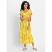 Inspirationen WITT WEIDEN Jersey-Kleid in sonnengelb-champagner-bedruckt | Gr.: 42
