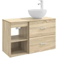 vidaXL Badezimmermöbel-Set 2 stk. Sonoma-Eiche Holzwerkstoff