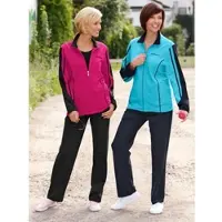 Witt Jogginganzug "Freizeitanzug Freizeitanzug formstabile Qualität", Damen, Gr. 44/46, blau (türkis, marine), Jersey, , Basic, Sportanzüge Jogginganzug