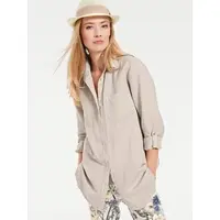 HEINE 1100000002199 , Damen, Gr. 38, beige (sand), 55% Baumwolle, 45% Leinen, unifarben, Blusen 1100000002199