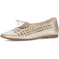 Gabor Ballerina, Sommerschuh in modischer Flecht- und Metallicoptik