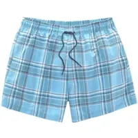 H.I.S. Badeshorts H.I.S "Karo", Herren, Gr. S (46/48), Kurz, blau (hellblau (kurzgröße)), Microfaser, Microfaser, Polyester, kariert, Badehosen Badeshorts, mit kontrastfarbiger Kordel