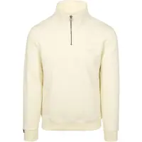 Superdry Half Zip Pullover Henley Essential Ecru - M