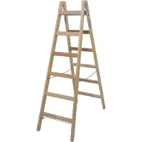 Krause Werk 170088 Holz Sprossenstehleiter mit 2x6 Sprossen