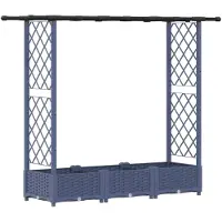 Syfax Hochbeet mit Rankgitter und Dach Grau 164 x 40 x 121 cm PP