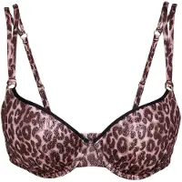 JOOP! Bandeau-Bikini-Top JOOP "Leopard Beach", Damen, Gr. 42, Cup C, braun (leopard aop), Obermaterial: 92% Polyamid, 8% Elasthan, Bikini-Oberteile Bandeau-Bikini-Top