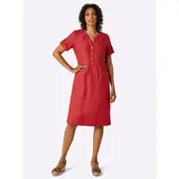 Création L Leinen-Kleid in rot-meliert | Gr.: 38