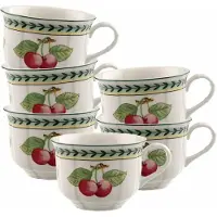 Villeroy & Boch Tasse "Cappuccinotassen French Garden Fleurence 260 ml 6er Set bunt", bunt, B:10,2cm H:7,3cm, Porzellan, Trinkgefäße, Tasse, Spülmaschinenfest, Mikrowellensicher
