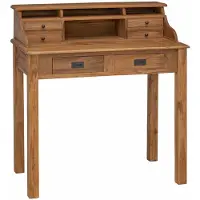 Syfax Schreibtisch Natur 89,5 x 49,5 x 100 cm Massivholz Teak