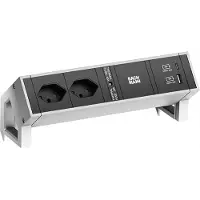 Bachmann DESK2 2xCH 1xUSB A/C 22W, 0,2m GST18 INOX Schweiz