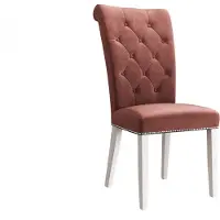 Mirjan 24 Stuhl Christina mit Klopfer, Esszimmerstuhl, Wohnzimmer, Buchenholz (Farbe: Magic Velvet 2258, Holzfarbe: Weiß)