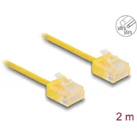 DeLOCK RJ45 Netzwerkkabel Cat.6 UTP Ultra Slim 2 m gelb mit kurzen Steckern, 2 m, Cat6, U/UTP (UTP), RJ-45, RJ-45, Gelb