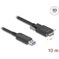 DeLOCK Aktives Optisches Kabel USB 10 Gbps Typ-A Stecker zu Typ Micro-B Stecker mit Schrauben 10 m, 10 m, USB A, Micro-USB B, USB 3.2 Gen 2 (3.1 Gen 2), 10 Gbit/s, Schwarz