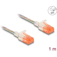 DeLOCK RJ45 Netzwerkkabel Cat.6A U/UTP Slim 1 m transparent, 1 m, Cat6a, U/UTP (UTP), RJ-45, RJ-45, Transparent