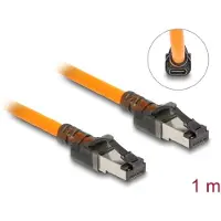 DeLOCK RJ45 Netzwerkkabel mit USB Type-C Portfinder Funktion Self Tracing Cat.6A S/FTP 1 m orange, 1 m, Cat6a, S/FTP (S-STP), RJ-45, RJ-45, Orange