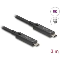DeLOCK 84246, 3 m, USB C, USB C, USB 3.2 Gen 2 (3.1 Gen 2), 10 Gbit/s, Schwarz