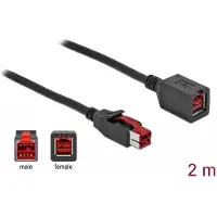 DeLOCK PoweredUSB Verlängerungskabel 24 V 2 m, 2 m, Schwarz