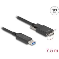 DeLOCK Aktives Optisches Kabel USB 10 Gbps Typ-A Stecker zu Typ Micro-B Stecker mit Schrauben 7,5 m, 7,5 m, USB A, Micro-USB B, USB 3.2 Gen 2 (3.1 Gen 2), 10 Gbit/s, Schwarz