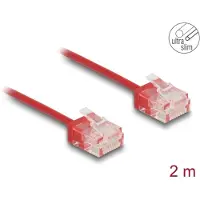 DeLOCK RJ45 Netzwerkkabel Cat.6 UTP Ultra Slim 2 m rot mit kurzen Steckern, 2 m, Cat6, U/UTP (UTP), RJ-45, RJ-45, Rot