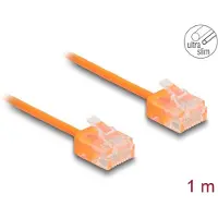 DeLOCK RJ45 Netzwerkkabel Cat.6 UTP Ultra Slim 1 m orange mit kurzen Steckern, 1 m, Cat6, U/UTP (UTP), RJ-45, RJ-45, Orange