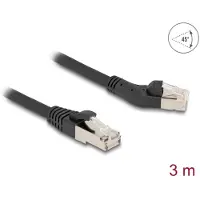 DeLOCK RJ45 Netzwerkkabel Cat.6A S/FTP Stecker 45° nach links gewinkelt zu Stecker gerade 3 m schwarz, 3 m, Cat6a, S/FTP (S-STP), RJ-45, RJ-45, Schwarz