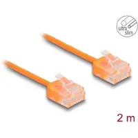 DeLOCK RJ45 Netzwerkkabel Cat.6 UTP Ultra Slim 2 m orange mit kurzen Steckern, 2 m, Cat6, U/UTP (UTP), RJ-45, RJ-45, Orange