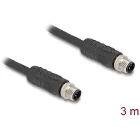 DeLOCK M12 Kabel L-kodiert 4 Pin Stecker PUR 3m schleppkettentauglich