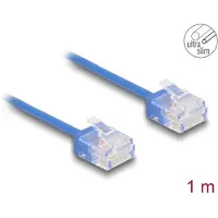 DeLOCK RJ45 Netzwerkkabel Cat.6 UTP Ultra Slim 1 m blau mit kurzen Steckern, 1 m, Cat6, U/UTP (UTP), RJ-45, RJ-45, Blau