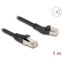 DeLOCK RJ45 Netzwerkkabel Cat.8.1 S/FTP Stecker 45° nach links gewinkelt zu Stecker gerade bis 40 Gbps 1 m schwarz, 1 m, Cat8.1, S/FTP (S-STP), RJ-45, RJ-45, Schwarz