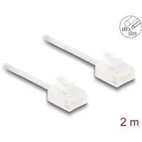 DeLOCK RJ45 Netzwerkkabel Cat.6 UTP Ultra Slim 2 m weiß mit kurzen Steckern, 2 m, Cat6, U/UTP (UTP), RJ-45, RJ-45, Weiß