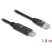DeLOCK Adapter USB 2.0 Typ-A Stecker zu 1 x Seriell RS-232 RJ45 Stecker 1,8 m schwarz, Schwarz, 1,8 m, USB Typ-A, RS-232, Männlich, Männlich