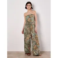 Apricot Jumpsuit "Jumpsuit", Damen, Gr. S (36), N-Gr, grün (khaki), Obermaterial: 100% Polyester PES., gemustert, Overalls Jumpsuit, mit Bandeau-Obertei