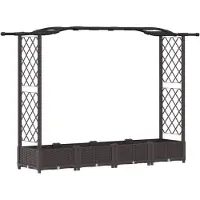 vidaXL Hochbeet mit Rankgitter und Dach Braun 207 x 40 x 123 cm PP