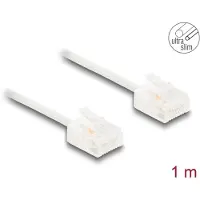 DeLOCK RJ45 Netzwerkkabel Cat.6 UTP Ultra Slim 1 m weiß mit kurzen Steckern, 1 m, Cat6, U/UTP (UTP), RJ-45, RJ-45, Weiß