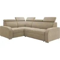 Mirjan 24 Ecksofa Oslo 2rR1 80, Wohnzimmer L-Form Sofa, Eckcouch mit Schlaffunktion, Einstellbare Kopfstützen (Farbe: Crown 02)