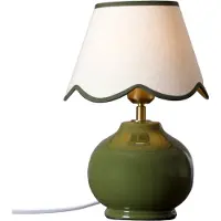 PR Home Tischlampe Nell, moosgrün, Keramik, 34 cm hoch, E27