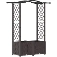 vidaXL Hochbeet mit Rankgitter und Dach Braun 125 x 40 x 138 cm PP