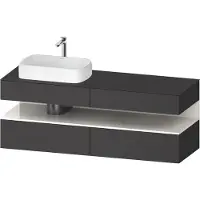 Duravit Qatego Konsolenwaschtischunterbau, 2 Auszüge, 2 Schubkästen, Ausschnitt links, 1600x550x600mm, Nische Weiß hochglänzend, QA4777022490000