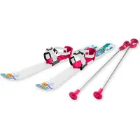 PLASTKON Kinderski Set für erste Fahrversuche 70cm rot Kunststoff mit Stöcken