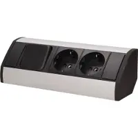 ORNO Möbelsteckdose 2x250V, Schalter OR-GM-9002/B-G(GS) Schuko
