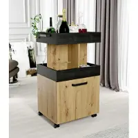 Forte Barschrank "Homebar", schwarz (artisan eiche, schwarz eiche), B:50,2cm H:88,2cm T:41,1cm, FSC-zertifizierter Holzwerkstoff, Schränke, Barschrank, Höhe ca. 88 cm