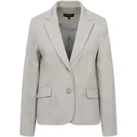 Bugatti Kurzblazer , Damen, Gr. 38, grau (240, grau), 63% Polyester, 34% Viskose, 3% Elasthan, unifarben, normal, normaler Saum, Blazer Kurzblazer, mit Streifen