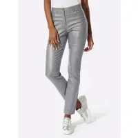 Création L 5-Pocket-Hose , Damen, Gr. 23, Kurzgrößen, silber (steingrau), 77% Viskose, 20% Polyamid, 3% Elasthan, unifarben, Hosen 5-Pocket-Hose