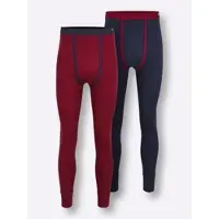 Wäschepur Lange Unterhose WÄSCHEPUR, Herren, Gr. 6, 2 Stk., rot (marine, dunkelrot), 100% Baumwolle, Unterhosen Lange Unterhose