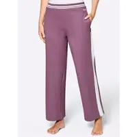 Feel Good Wellnesshose , Damen, Gr. 56/58, Normalgrößen, lila (violett, weiß), 50% Baumwolle, 50% Polyester, unifarben, Hosen Wellnesshose