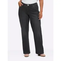 Sheego Bequeme Jeans , Damen, Gr. 46, Normalgrößen, schwarz (schwarz denim), 56% Baumwolle, 19% Polyester, 14% Lyocell, 10% Viskose, 1% Elasthan, unifarben, lang, Jeans Bequeme Jeans