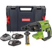 Procraft PHA40bb Akku Bohrhammer 20 V 2,6 J SDS plus Brushless + 2x Akku 2,0 Ah + Ladegerät + RHINO Toolcase